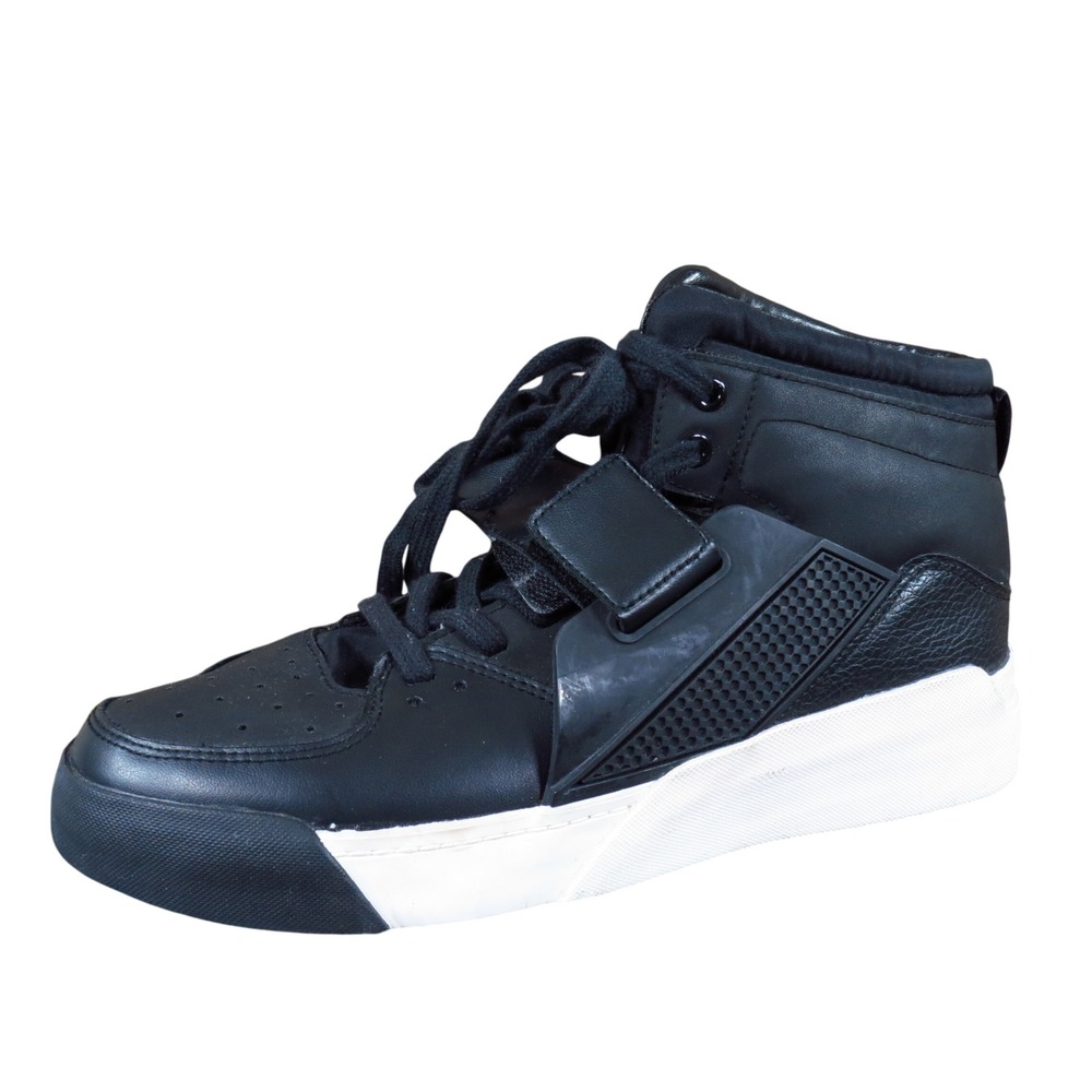 Zara Man Mens High Top Sneaker Size 40 Streetwear Casual Black Faux Leather